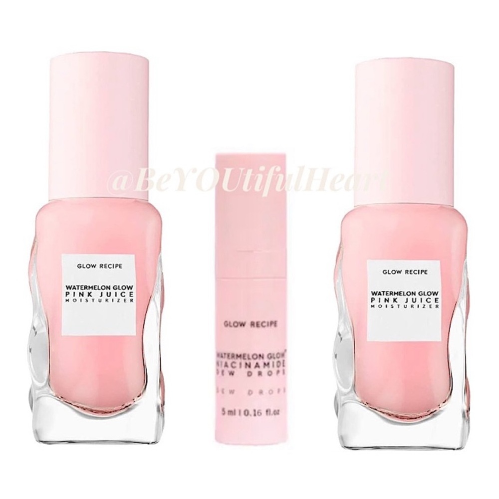 Glow Recipe Mini Watermelon Glow Set - Pink Juice Moisturizer Duo & Glow Serum